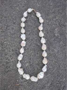 Ross-Simons 11-12mm Cultured Baroque Pearl 20 Inch Necklace w 14kt Yellow Gold